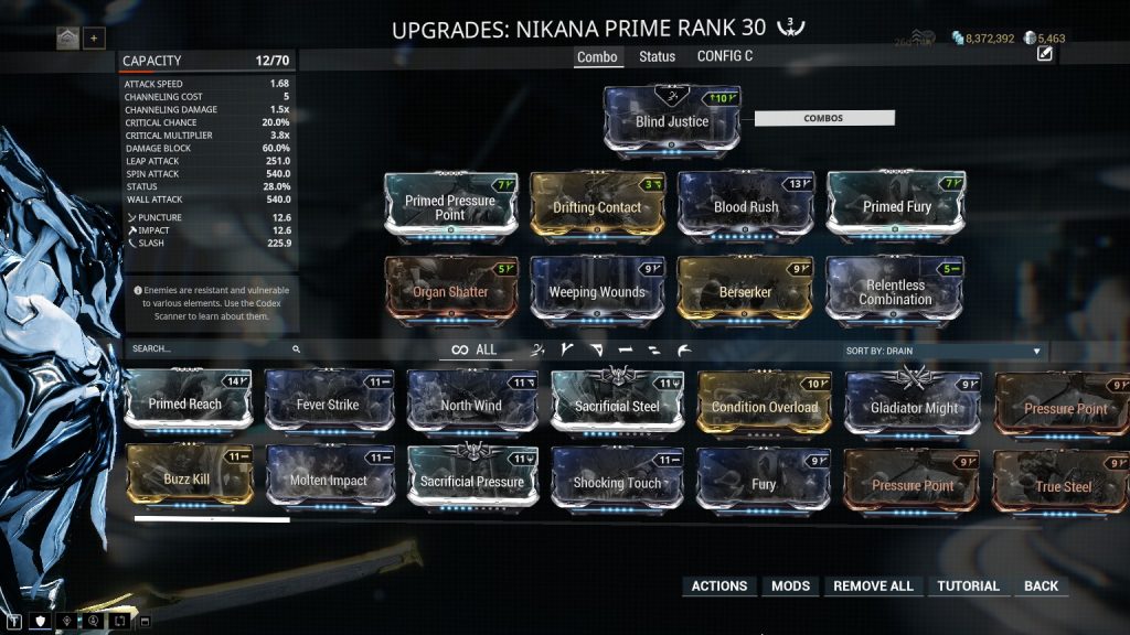 Nikana Prime Combo Multiplier Build