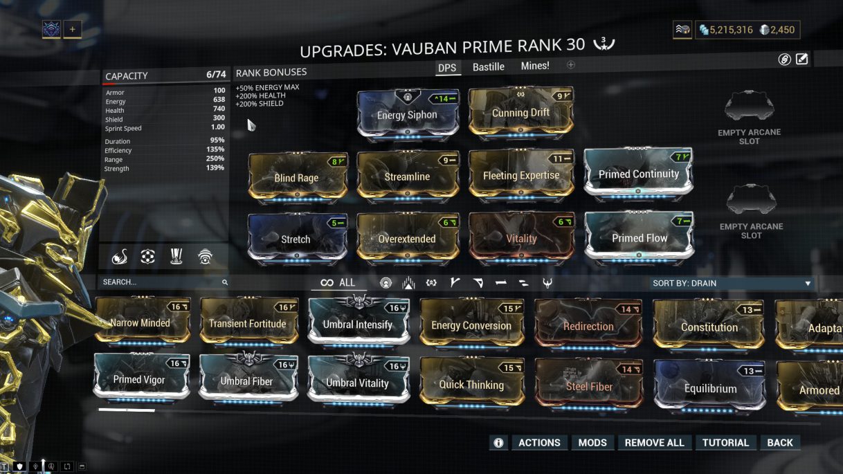 Vauban Prime Damage Build