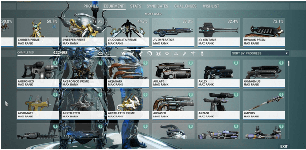 Craftable Weapons in Warframe