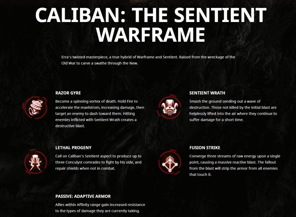 Different Types of Caliban Abilities